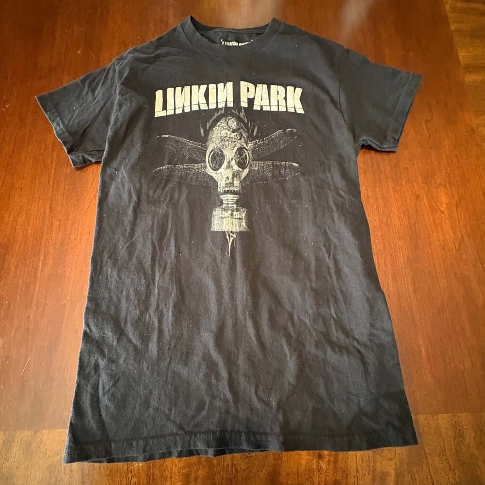 Linkin Park Gas Mask T-Shirt Small Black Spencer's Dragonfly Wings Hybrid Theory